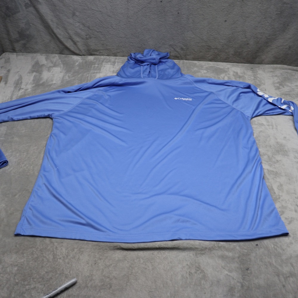 Columbia Hoodie Mens XXL Blue Performance PFG Terminal Tackle Quick Dry Fishing